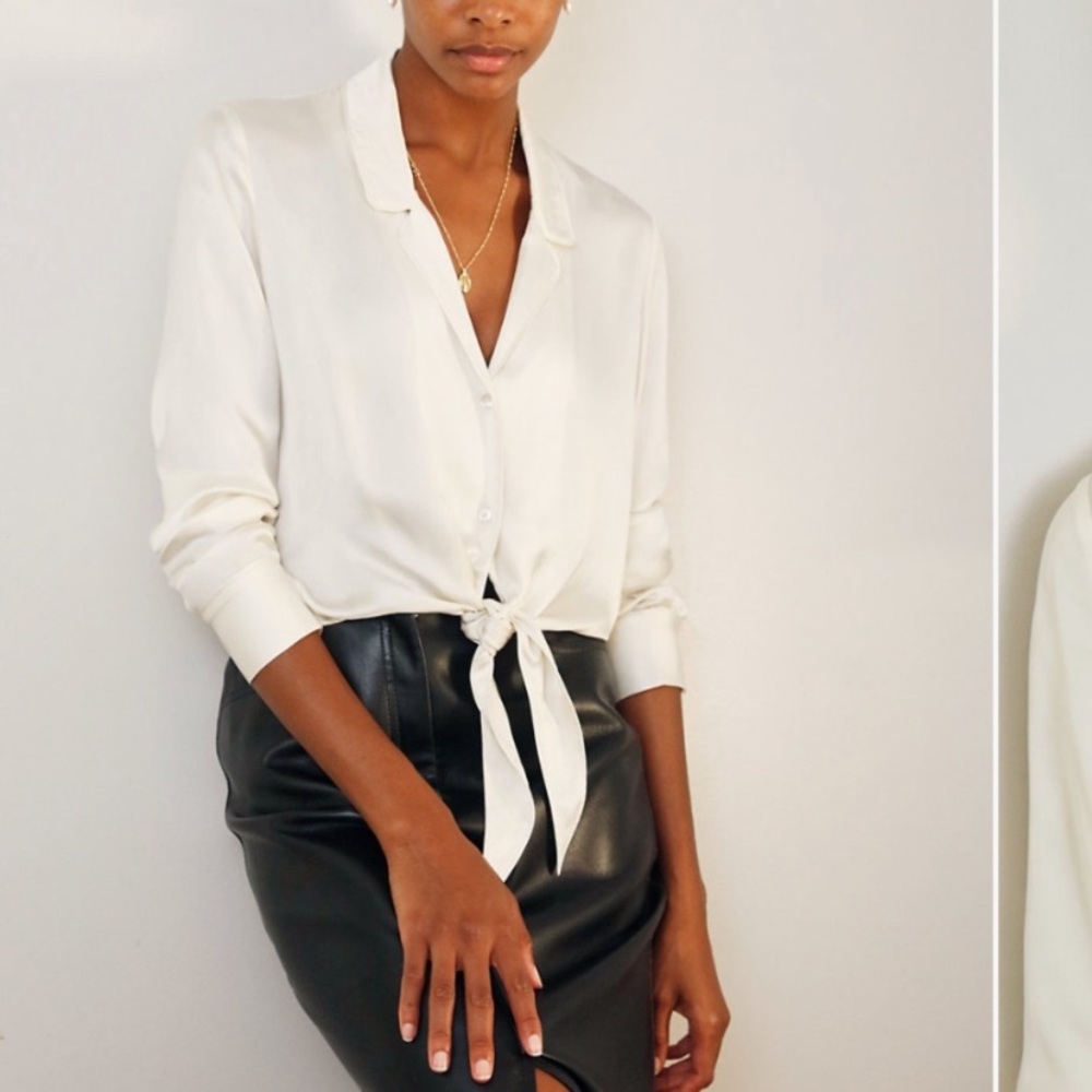 Aritzia Tie Front Blouse